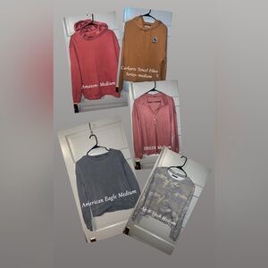 Mixed Casual Sweater & Hoodie Bundle - Rose, Rust, Gray, Camouflage